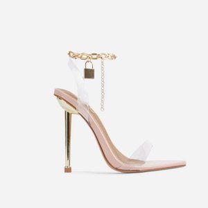 Ego Stiletto Front Row Padlock Stiletto Heels Sz 9 Worn Once Blush Gold